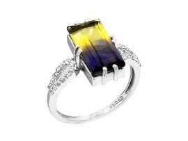 СЕРЕБРЯНОЕ КОЛЬЦО С АМЕТРИНОМ