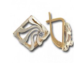 ЗОЛОТЫЕ СЕРЬГИ С ФИАНИТАМИ