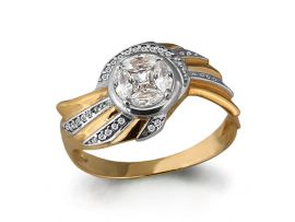 ЗОЛОТОЕ КОЛЬЦО С ФИАНИТАМИ