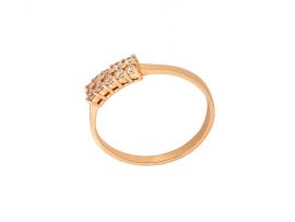 КОЛЬЦО С БЕЛЫМИ ФИАНИТАМИ, ЗОЛОТО 585