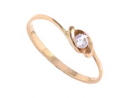 КОЛЬЦО С БЕЛЫМ ФИАНИТОМ SWAROVSKI, ЗОЛОТО