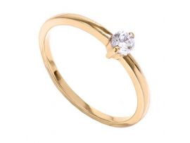 КОЛЬЦО С БЕЛЫМ ФИАНИТОМ SWAROVSKI, ЗОЛОТО