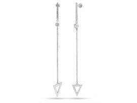 СЕРЕБРЯНЫЕ СЕРЬГИ-ЦЕПОЧКИ ТРЕУГОЛЬНИКИ