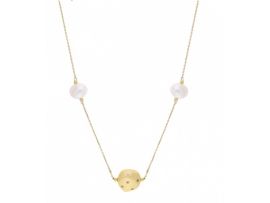 СЕРЕБРЯНОЕ КОЛЬЕ С ЦИРКОНИЕМ, ЖЕМЧУГОМ И КУБИЧЕСКИМ ЦИРКОНИЕМ