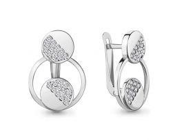 СЕРЕБРЯНЫЕ СЕРЬГИ С ФИАНИТАМИ