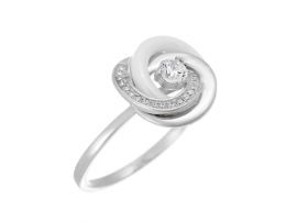 СЕРЕБРЯНОЕ КОЛЬЦО С КЕРАМИКОЙ И КУБИЧЕСКИМ ЦИРКОНИЕМ