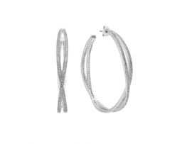 СЕРЕБРЯНЫЕ СЕРЬГИ КОНГО С КУБИЧЕСКИМ ЦИРКОНИЕМ