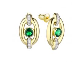 СЕРЕБРЯНЫЕ СЕРЬГИ С ФИАНИТАМИ И СИТАЛЛОМ