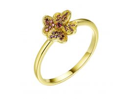 СЕРЕБРЯНОЕ КОЛЬЦО В ПОЗОЛОТЕ С ФИАНИТАМИ