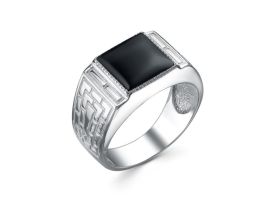 ПЕЧАТКА МУЖСКАЯ С ЧЕРНЫМ АГАТОМ