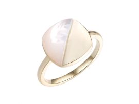 КОЛЬЦО СЕРЕБРЯНОЕ С ПОЗАЛОТОЙ И ПЕРЛАМУТРОМ