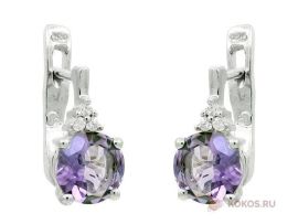 СЕРГИ СЕРЕБРО С АМЕТИСТАМИ
