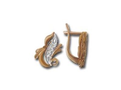 ЗОЛОТЫЕ СЕРЬГИ С ФИАНИТАМИ