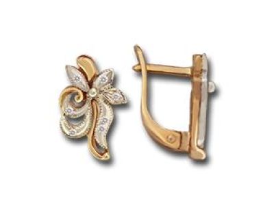 ЗОЛОТЫЕ СЕРЬГИ С ФИАНИТАМИ